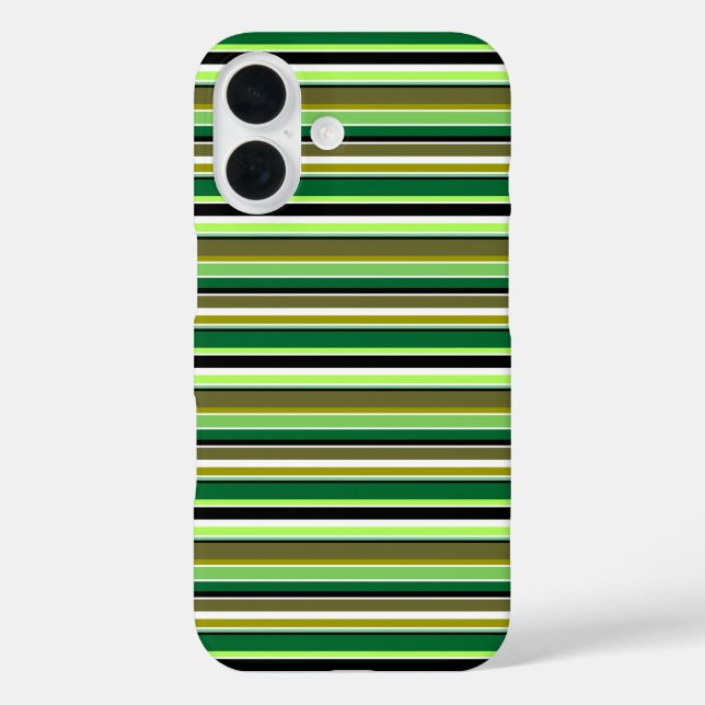 Cute green white stripes Case-Mate iPhone case (Back)