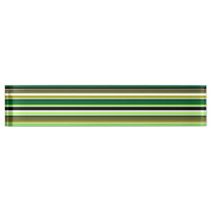 Cute green white stripes nameplate
