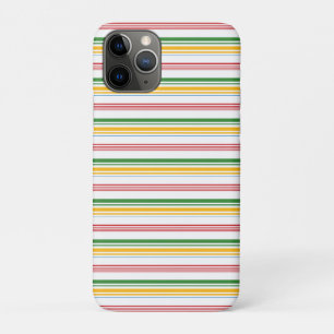 Cute green yellow stripes iPhone 11 pro case