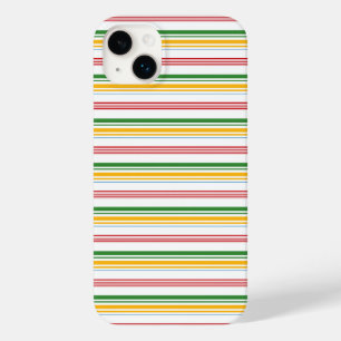 Cute green yellow stripes Case-Mate iPhone 14 plus case
