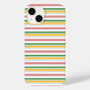 Cute green yellow stripes Case-Mate iPhone 14 case