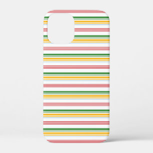 Cute green yellow stripes iPhone 12 mini case