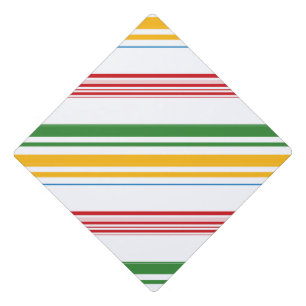 Cute green yellow stripes graduation cap topper