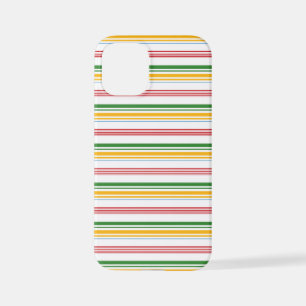 Cute green yellow stripes iPhone 12 mini case