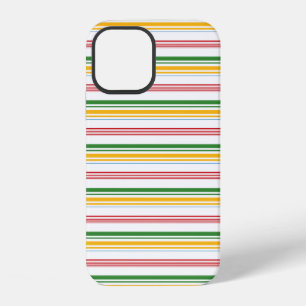 Cute green yellow stripes iPhone 12 case