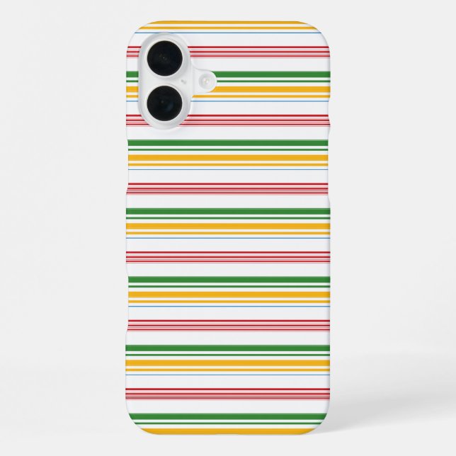 Cute green yellow stripes iPhone case (Back)