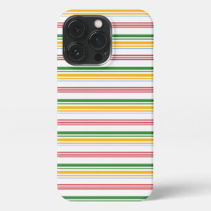 Cute green yellow stripes iPhone 13 pro case