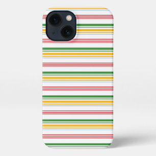 Cute green yellow stripes iPhone 13 case