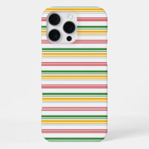 Cute green yellow stripes iPhone 16 pro max case