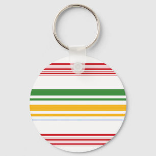 Cute green yellow stripes keychain