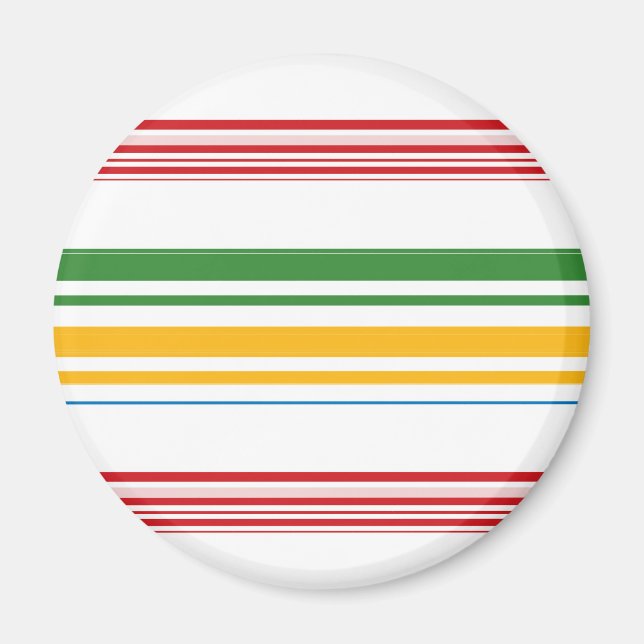 Cute green yellow stripes magnet (Front)
