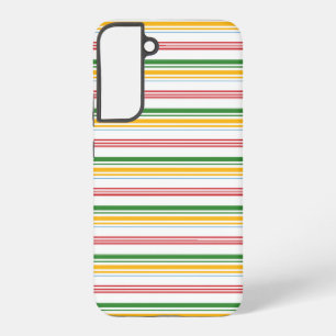 Cute green yellow stripes samsung galaxy case