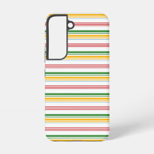 Cute green yellow stripes samsung galaxy case