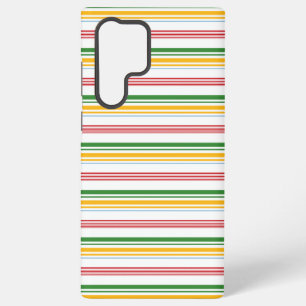 Cute green yellow stripes samsung galaxy case