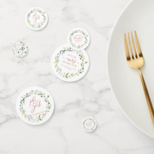 Cute Greenery Eucalyptus Bridal Shower Confetti