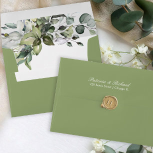 Cute Greenery Eucalyptus Watercolor Envelope