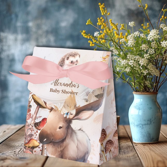 Cute Greenery Forest Animals Woodland Baby Shower Favor Box (Creator Uploaded)