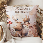 Cute Greenery Forest Animals Woodland Baby Shower Throw Pillow<br><div class="desc">Enhance the cozy ambiance of your baby shower with our Butterfly Mushroom Woodland Nature Baby Shower Throw Pillow. This adorable pillow features a whimsical design inspired by the enchanting forest, adorned with delicate butterflies, charming mushrooms, and lush greenery. Perfect for adding a touch of woodland charm to your seating areas...</div>