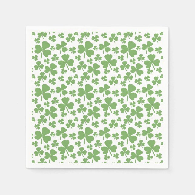 Cute Greenery Shamrock Pattern Napkin (Front)