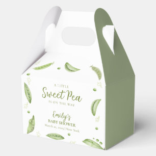 Cute Greenery Veggie Sweet Pea In Pod Baby Shower Favor Box