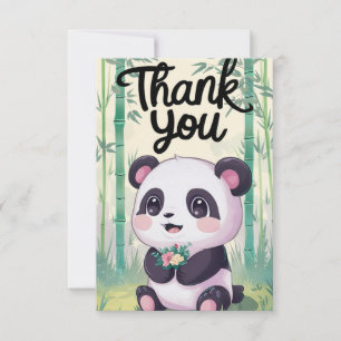 Cute Greeting Panda Thank You Card