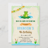 Cute grenouille crapaud invitation fête d'annivers
