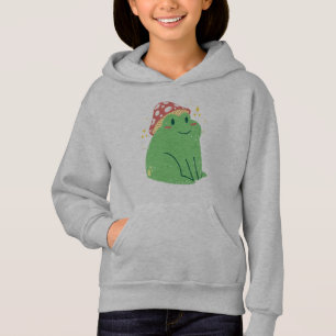 Cute grenouille verte avec Casquette de champignon