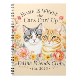 Cute Grey and Orange Tabby Cat Lovers Design Notebook