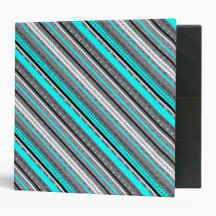 Cute grey aqua aztec patterns binder