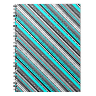 Cute grey aqua aztec patterns notebook