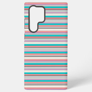 Cute grey aqua stripes samsung galaxy case