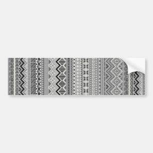 Cute grey aztec patterns design bumper sticker