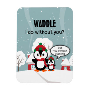 Cute Grey Baby Penguin In Winter Snow Magnet