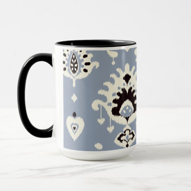 Cute grey beige ikat tribal patterns mug (Left)