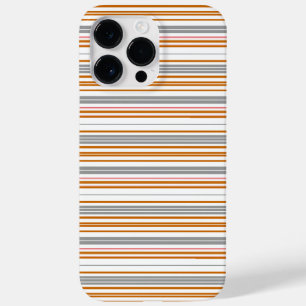 Cute grey brown stripes Case-Mate iPhone 14 pro max case