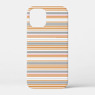 Cute grey brown stripes iPhone 12 mini case