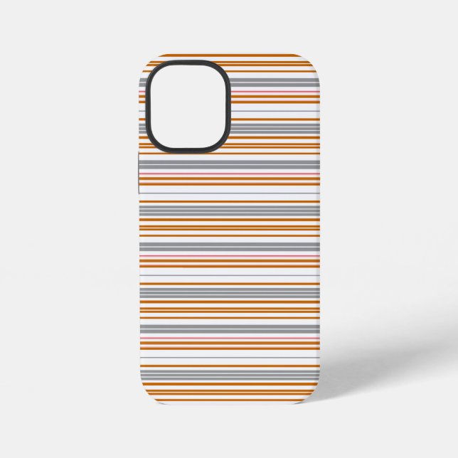 Cute grey brown stripes iPhone case (Back)