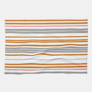 Cute grey brown stripes kitchen towel