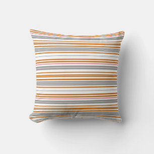 Cute grey brown stripes throw pillow