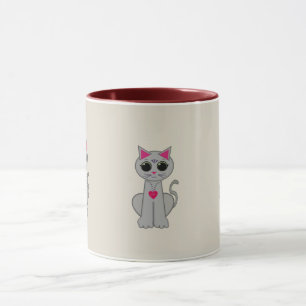 Cute grey cat mug