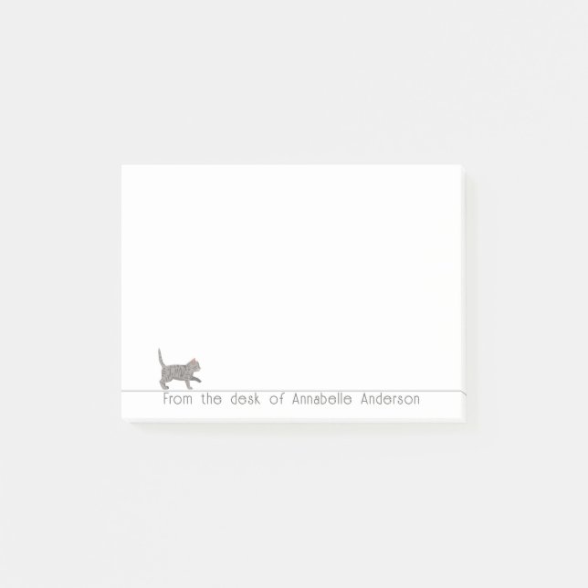 Cute Grey Cat Personalize Notes (Front)