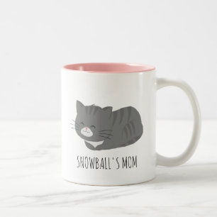 Cute Grey Cat Personalized Mug