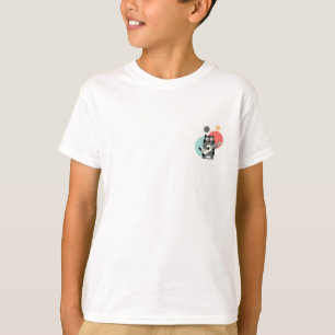 Cute Grey Cat Playing Guitar Kids T-Shirt