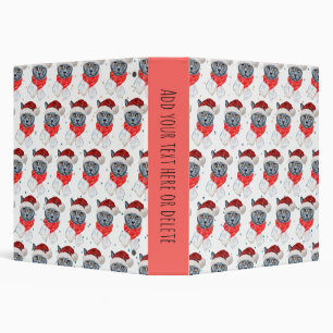 Cute Grey Cat Watercolor with Scarf Binder