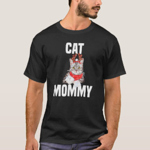 Cute grey cat with reindeer costume cat mommy T-Shirt