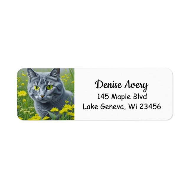 Cute Grey Cat with Yellow Eyes Ai Art (Front)