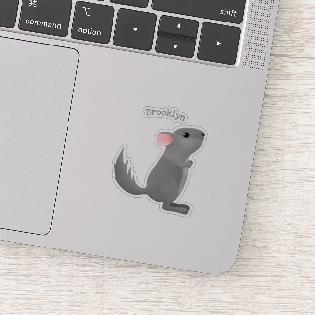 Cute grey chinchilla cartoon illustration  (Detail)