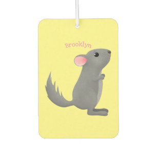 Cute grey chinchilla cartoon illustration air freshener