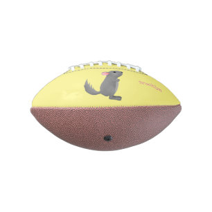 Cute grey chinchilla cartoon illustration football
