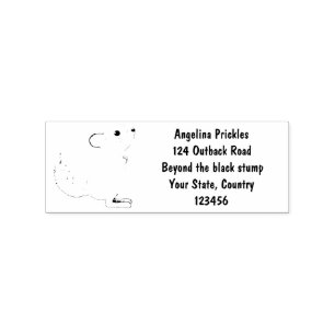 Cute grey chinchilla cartoon illustration rubber stamp